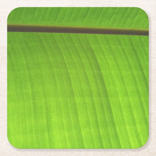 Närbild på bananblad underlägg papper kvadrat (Framsidan)