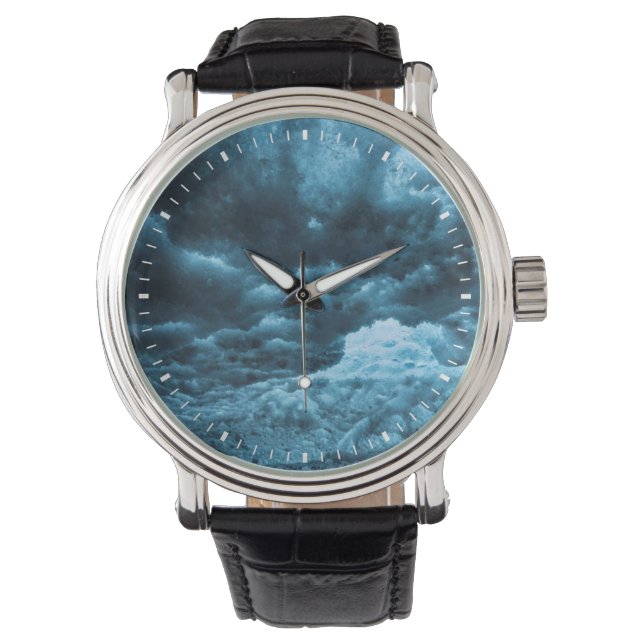 Närbild på blå is, Island Armbandsur (Framsida)
