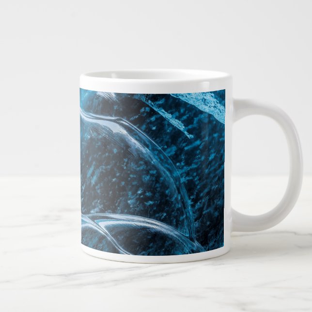 Närbild på blå isväggar jumbo mugg (Höger)