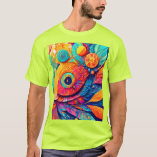 Närbild på blad i ögonform t shirt