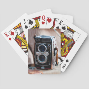 Närbild på en gammal kamera casinokort