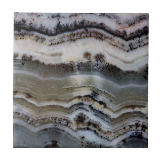 Närbild på en Silver Lace Onyx Kakelplatta (Framsidan)