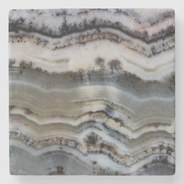 Närbild på en Silver Lace Onyx Stenunderlägg (Framsidan)