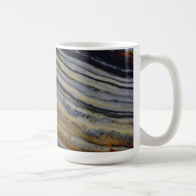 Närbild på en striatad jasperskiva kaffemugg (Höger)