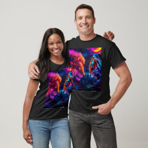 Närbild på ett majestätiskt lejon från sidan med d t shirt