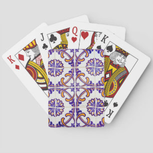 Närbild på kakelmönster, Portugal Casinokort