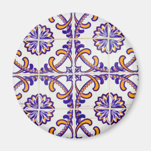 Närbild på kakelmönster, Portugal Magnet