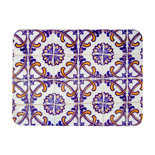 Närbild på kakelmönster, Portugal Magnet (Horisontell)