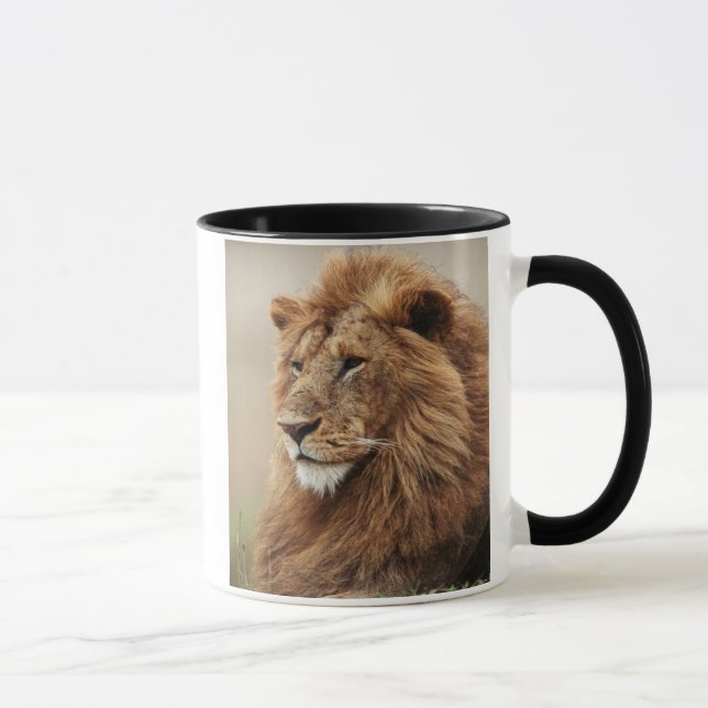 Närbild på lejonhane mugg (Höger)