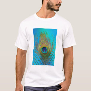 Närbild på påfågelns fjäder t shirt