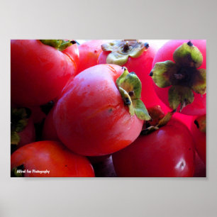 Närbild på Persimmon Frukt Poster