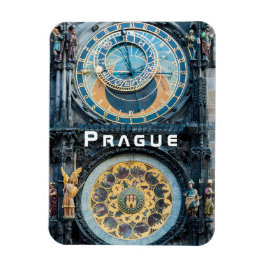 Närbild på Prag astronomiska klocka - Tjeckien Magnet
