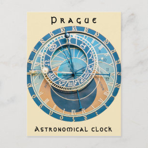 Närbild på Prag astronomiska klocka, Tjeckien Vykort
