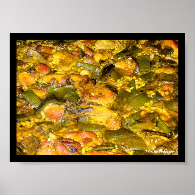 Närbild på spansk paella poster (Framsidan)