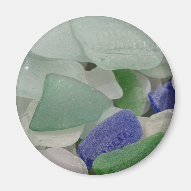 Närbild på strandglas, Alaska Magnet (Framsidan)