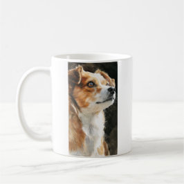 Närbild på terrier chihuahua blandrashund kaffemugg
