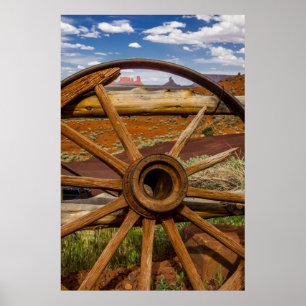 Närbild på vagnshjul, Arizona Poster