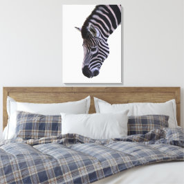 Närbild på zebra | Svart & Vitt Vilda Djur Väggkon Canvastryck