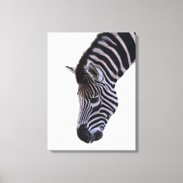 Närbild på zebra | Svart & Vitt Vilda Djur Väggkon Canvastryck