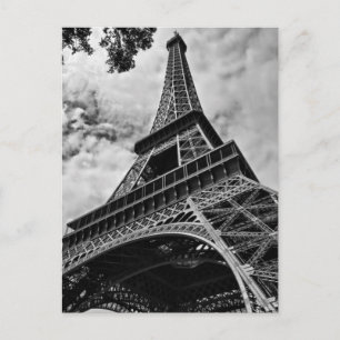 Närbild Svart Vitt Eiffeltornet Kärlek Paris Europ Vykort