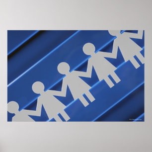 Närbilden av papper kedjar dockor poster