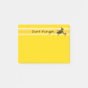 Närbilden för groda för singelklättringgrönt post-it block