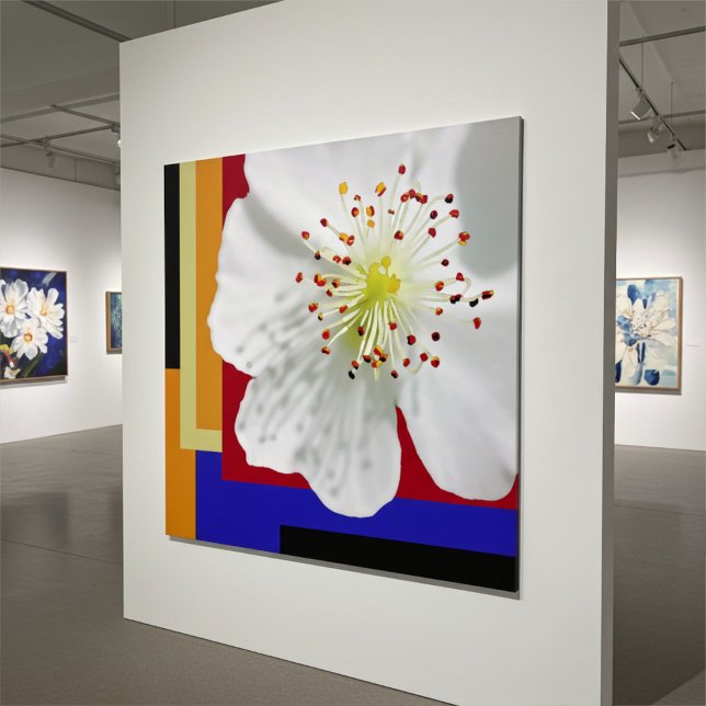 Närbildsfoto av vita vårblommor poster (Skapare uppladdad)