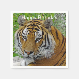 Närbildsfoto på sibirisk tigeransikte pappersservett