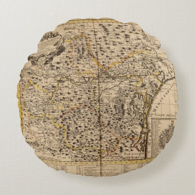 Narbonne frankriken rund kudde (Framsidan)