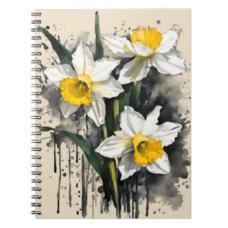 Narciss - Akvarellblommor Anteckningsbok