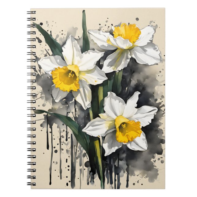 Narciss - Akvarellblommor Anteckningsbok (Framsidan)