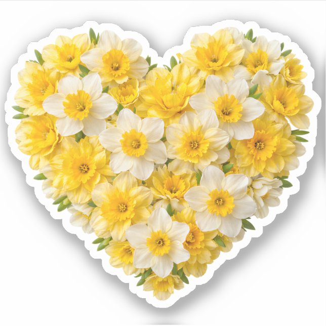 Narciss hjärtmarsch födelsedagsblomma klistermärken (Framsida)
