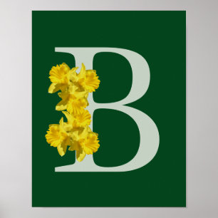 Narciss Monogram Initial B Affisch