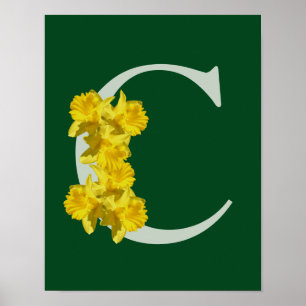 Narciss Monogram Initial C Poster