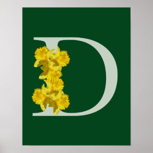 Narciss Monogram Initial D  Poster