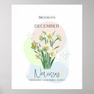 Narciss Narcissus är födelset blomman för December Poster
