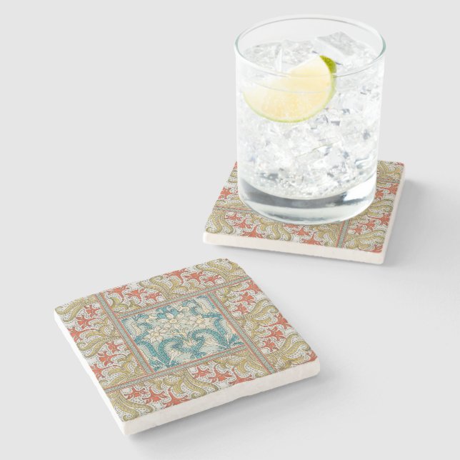 Narciss tapet i konststil art nouveau stenunderlägg (Sidan)