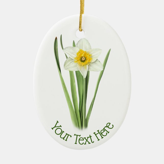 Narcissblomma Julgransprydnad Keramik (Framsidan)