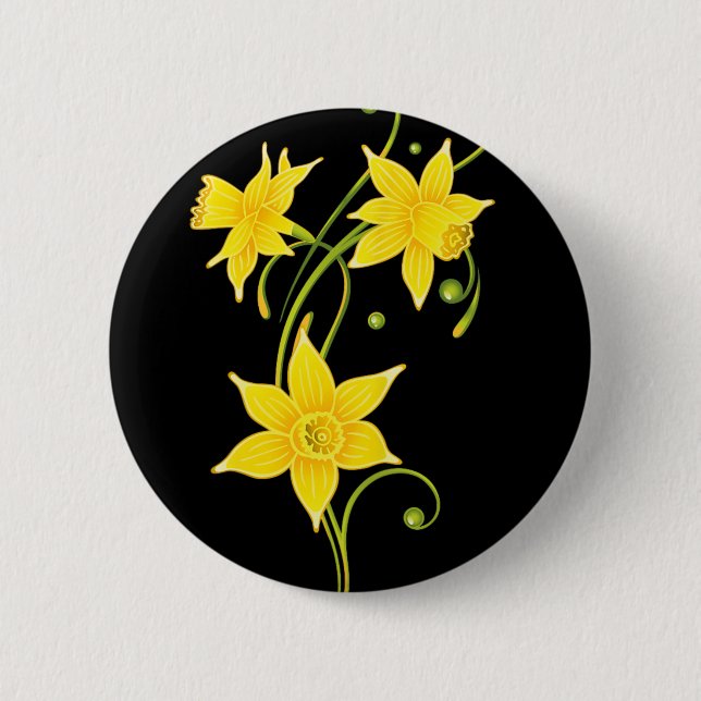 Narcissblomma Tröja Blommig Vårdesign Påsk Knapp (Framsida)