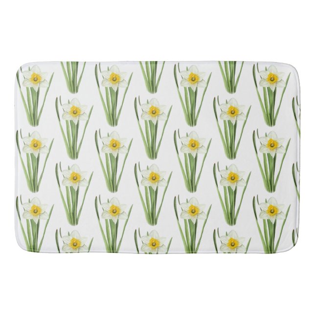 Narcissblommor Anpassningsbart Mönster Badrumsmatta (Framsidan)