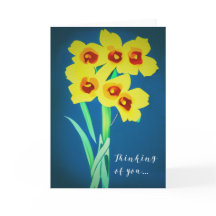 Narcissblommor illustration-Tänker på dig