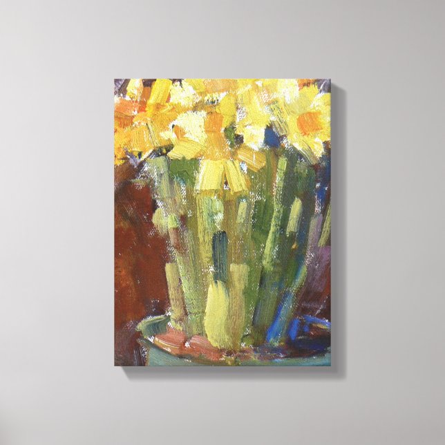 Narcissduk tryck på sträckt canvas av Carleen Muni (Framsida)