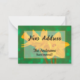 Narcisser Nytt Adress Tillkännagivande Anteckningskort