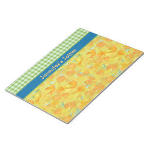 Narcisser och grön gingham anteckningsblock