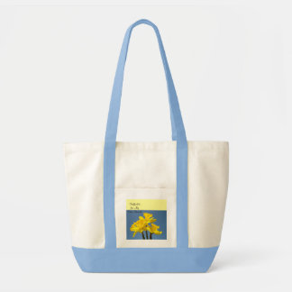 Narcisser till min bästa vän! Tote bags Blå himmel Tygkasse