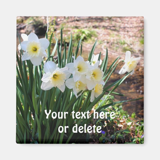 Narcisser vid bäckblomma Personlig Magnet (Framsidan)