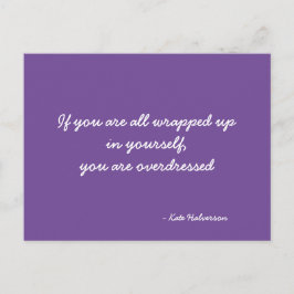 Narcissism Lila och vit citat Vykort