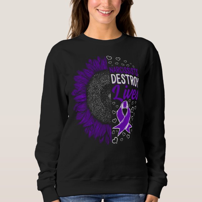 Narcissist Destroy lever Domestic Violence Awarene T Shirt (Framsida)