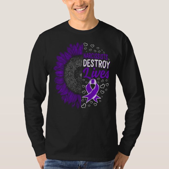 Narcissist Destroy lever Domestic Violence Awarene T Shirt (Framsida)