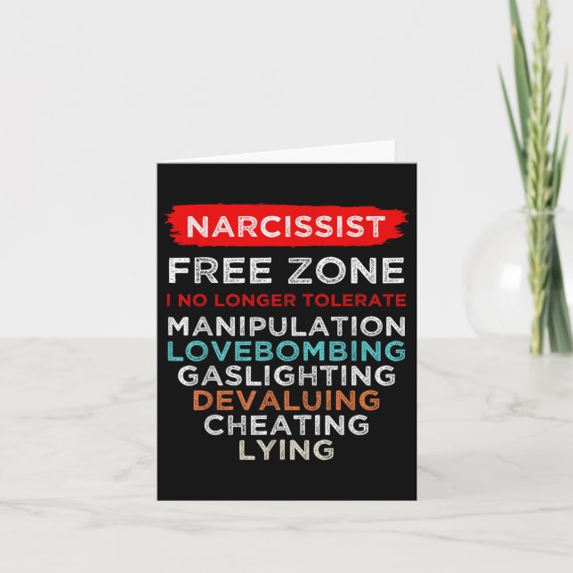 Narcissist Narcissistic Free Zon Awareness Kort (Framsida)